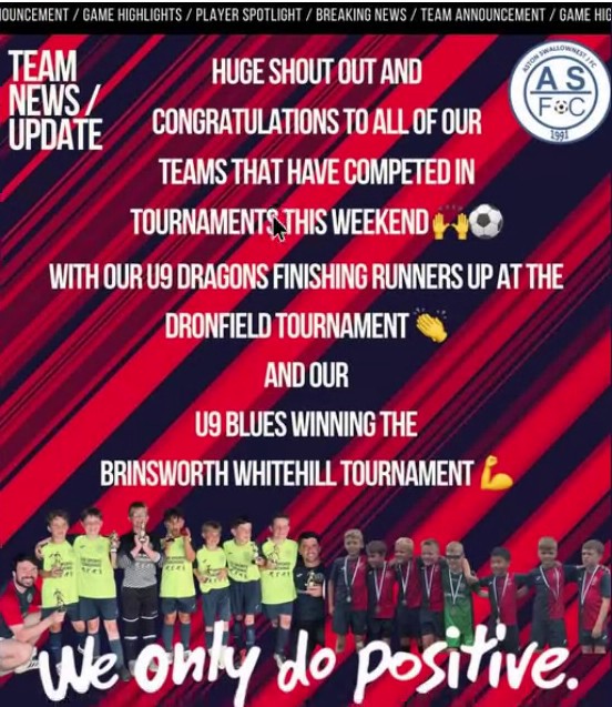 Team news: U9 Dragons runners up, U9 Blues champions