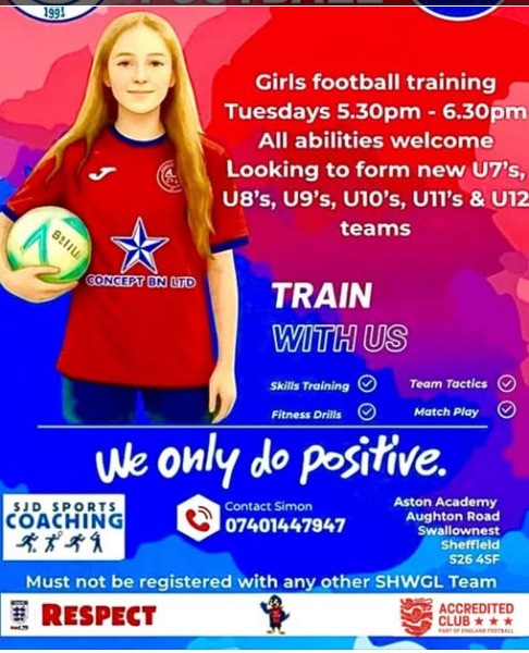 Girls football training — new U7s team forming