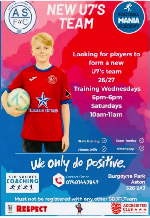 New U7 boys team forming for the 26/27 season